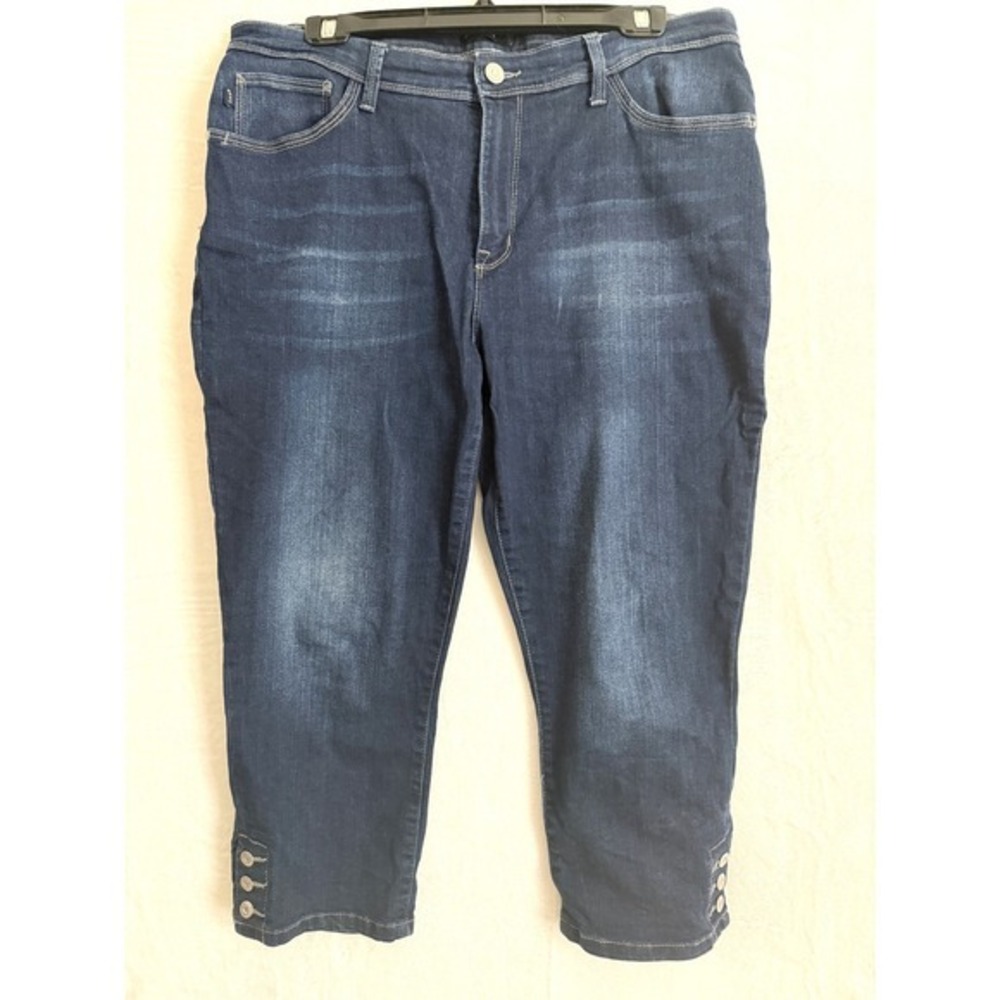 Lee Modern Series Midrise Fit‎ Cropped Jeans Women Size 16 Button Ankle Detail